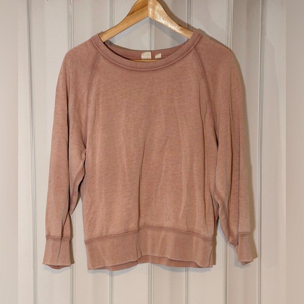 GAP Dusty Rose Ribbed Crewneck Sweatshirt